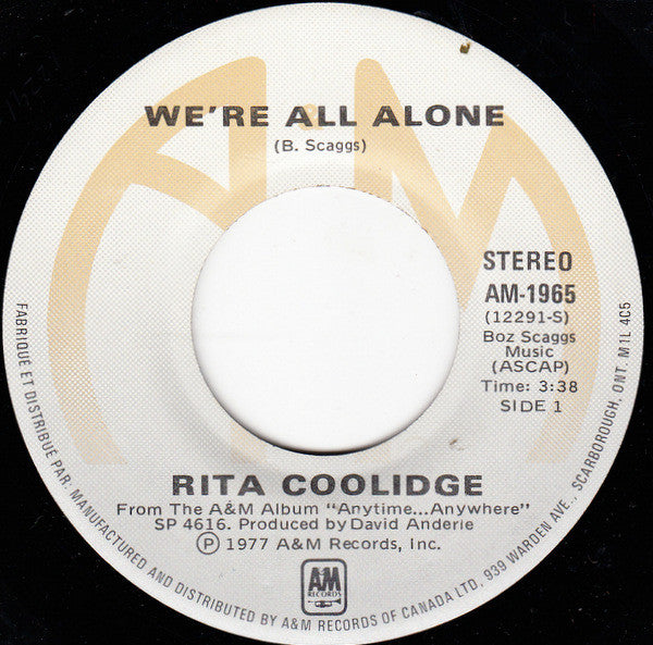 Rita Coolidge - We're All Alone / Southern Lady
