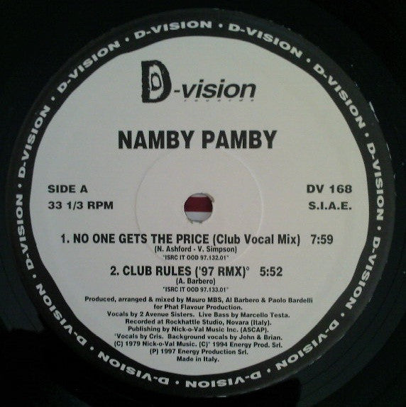 No One Gets The Price Namby Pamby