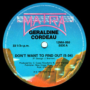 Don't Want To Find Out Geraldine Cordeau