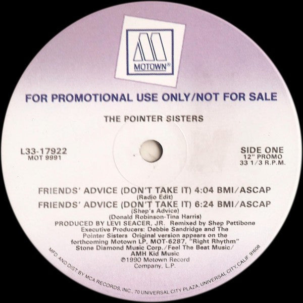 Friends' Advice (Don't Take It) Pointer Sisters