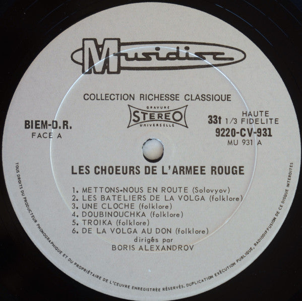Les Chœurs De L'Armée Rouge - Volume 1 The Alexandrov Red Army Ensemble,Boris Alexandrov