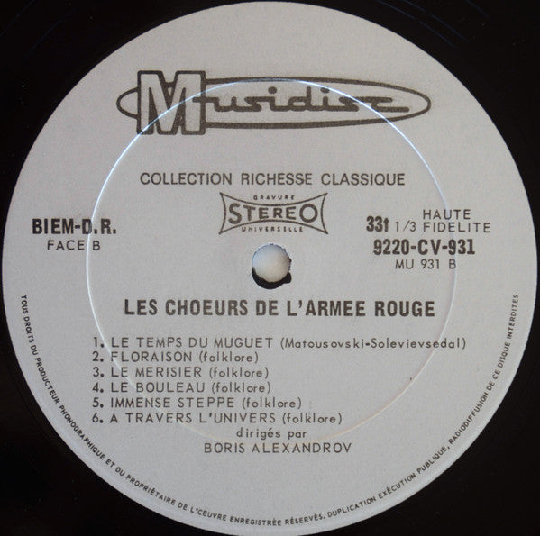 Les Chœurs De L'Armée Rouge - Volume 1 The Alexandrov Red Army Ensemble,Boris Alexandrov