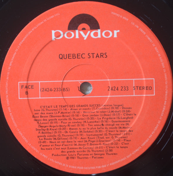 C'était Le Temps Des Grands Succès Quebec Stars Sur 45