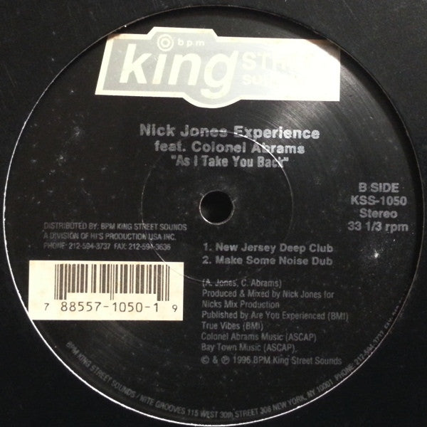As I Take You Back Nick Jones Experience,Colonel Abrams