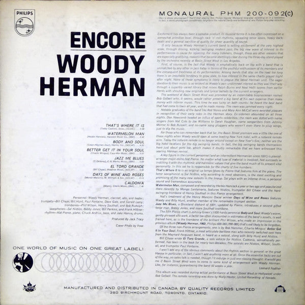 Encore Woody Herman