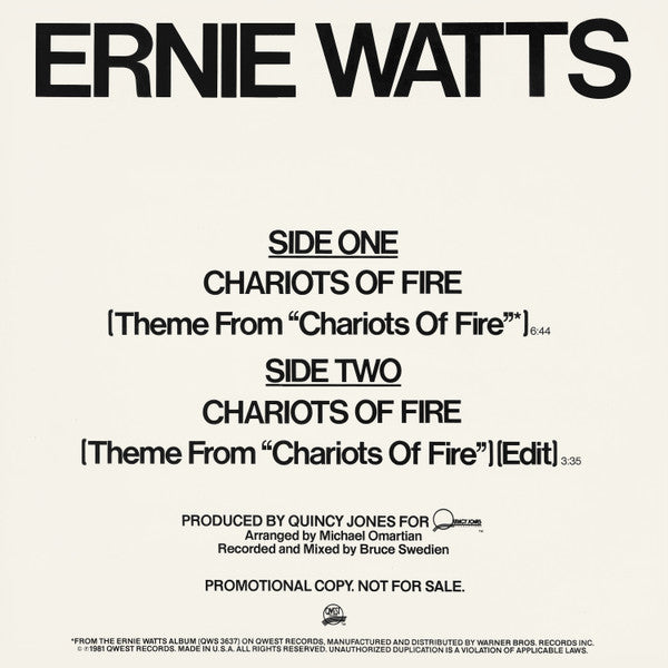 Chariots Of Fire Ernie Watts