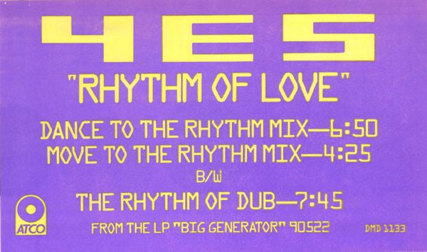 Rhythm Of Love Yes
