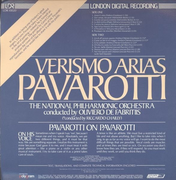 Verismo Arias Luciano Pavarotti