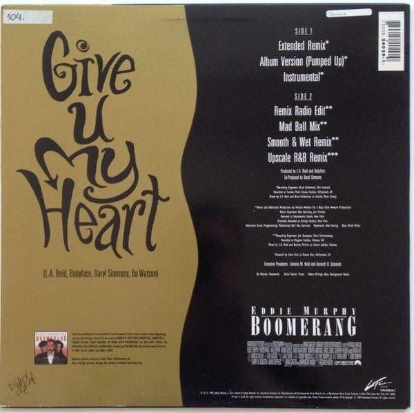 Give U My Heart Babyface,Toni Braxton