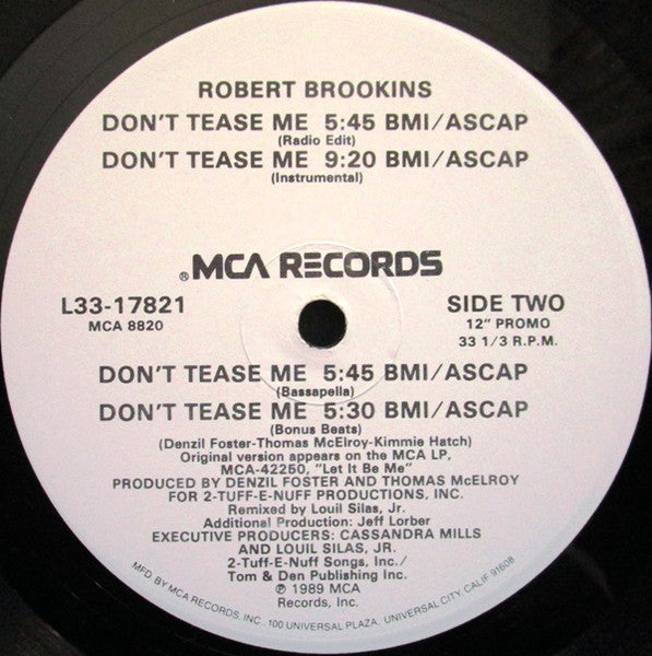 Don't Tease Me Robert Brookins