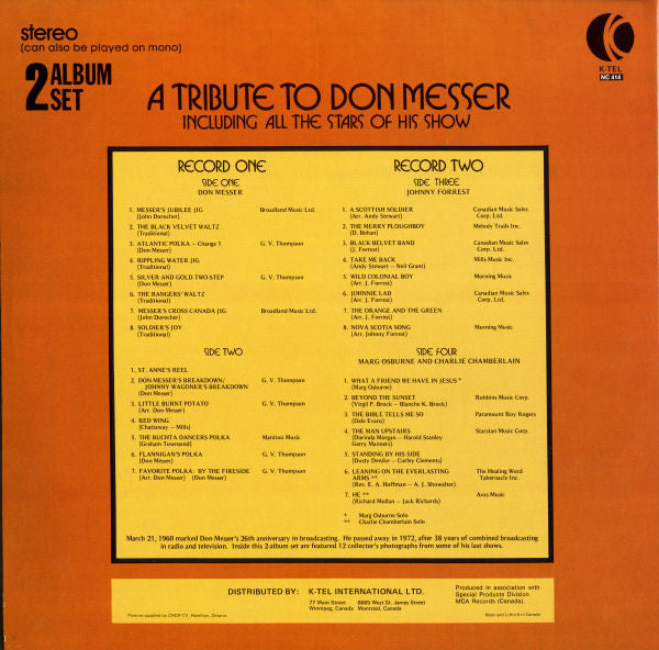 A Tribute To Don Messer Don Messer,Johnny Forrest,Marg Osburne and Charlie Chamberlain