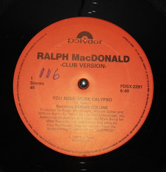 You Need More Calypso 2 Ralph MacDonald