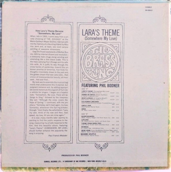 Lara's Theme (Somewhere My Love) The Brass Ring