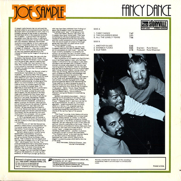 Fancy Dance Joe Sample