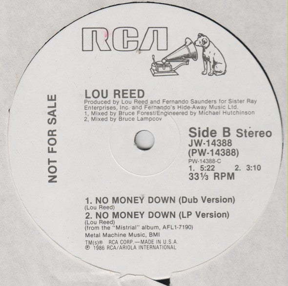 No Money Down Lou Reed
