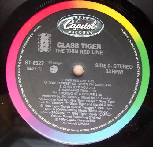 The Thin Red Line Glass Tiger