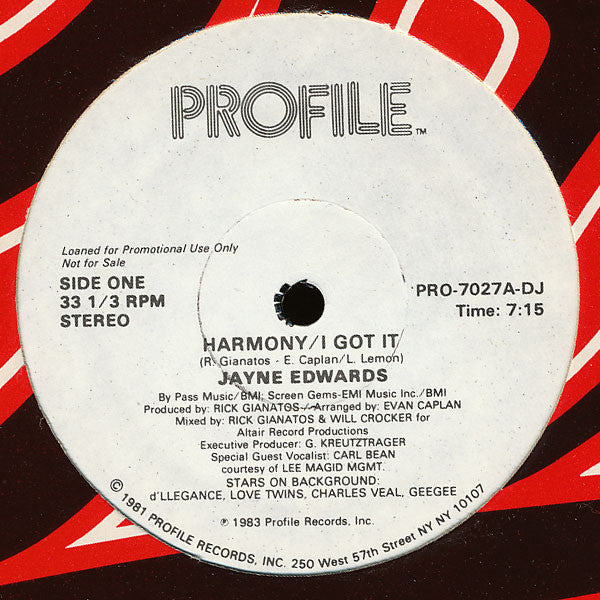 Harmony / I Got It Jayne Edwards