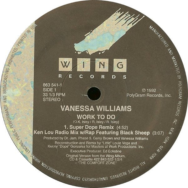 Work To Do Vanessa Williams,Black Sheep