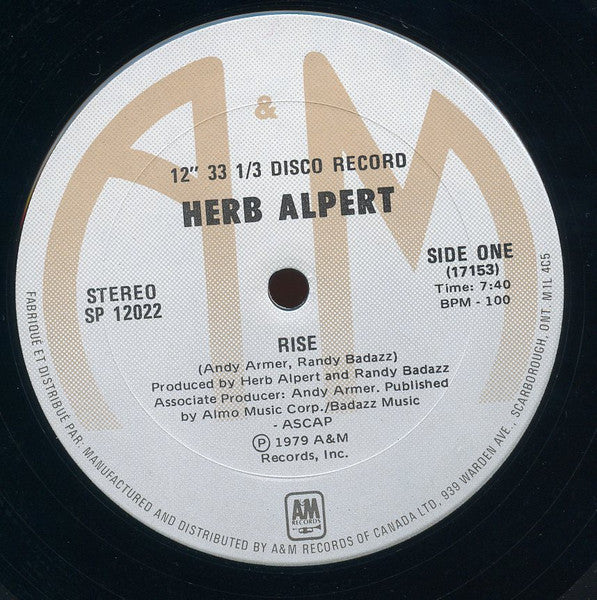 Rise / Aranjuez (Mon Amour) Herb Alpert