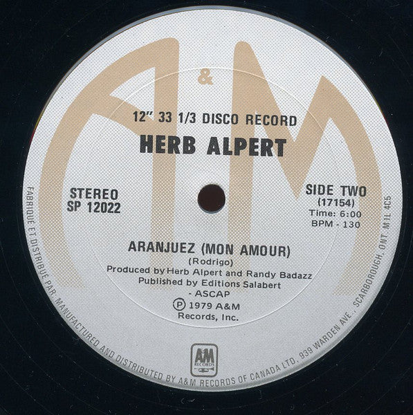 Rise / Aranjuez (Mon Amour) Herb Alpert