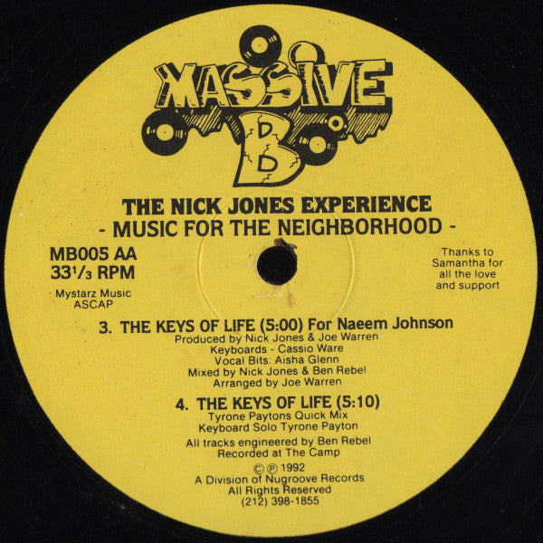 Music For The Neighborhood Nick Jones Experience