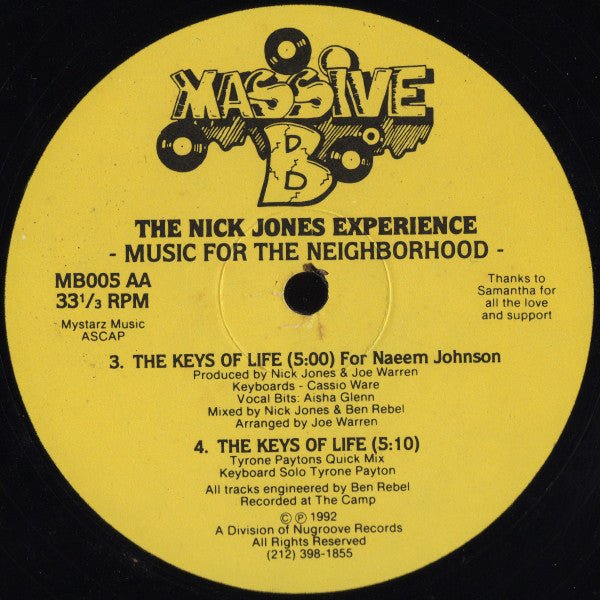 Musique pour le quartier L'expérience de Nick Jones
