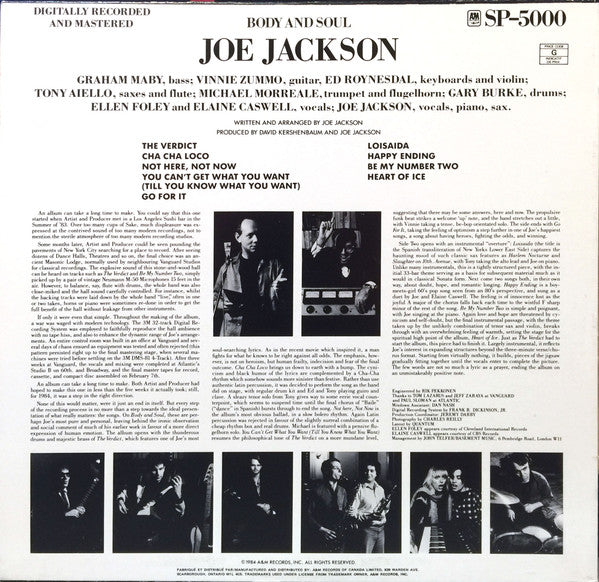 Body And Soul Joe Jackson