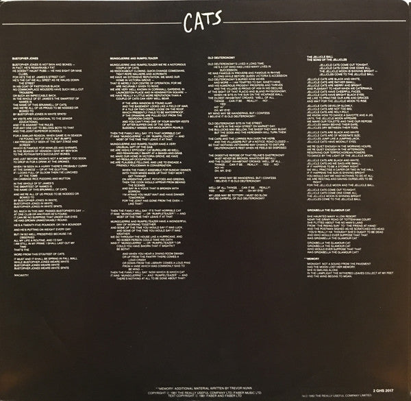 Cats: Original London Cast Album Andrew Lloyd Webber