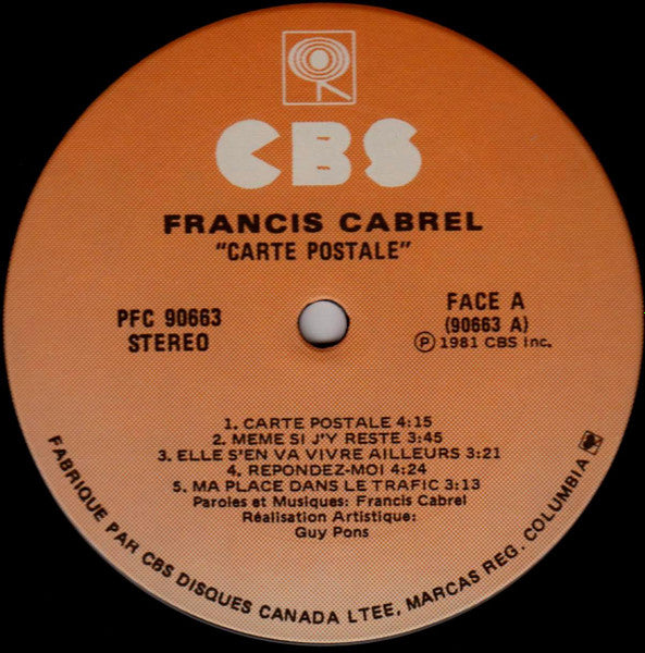 Carte Postale Francis Cabrel