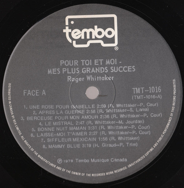 Mes Plus Grands Succès Roger Whittaker