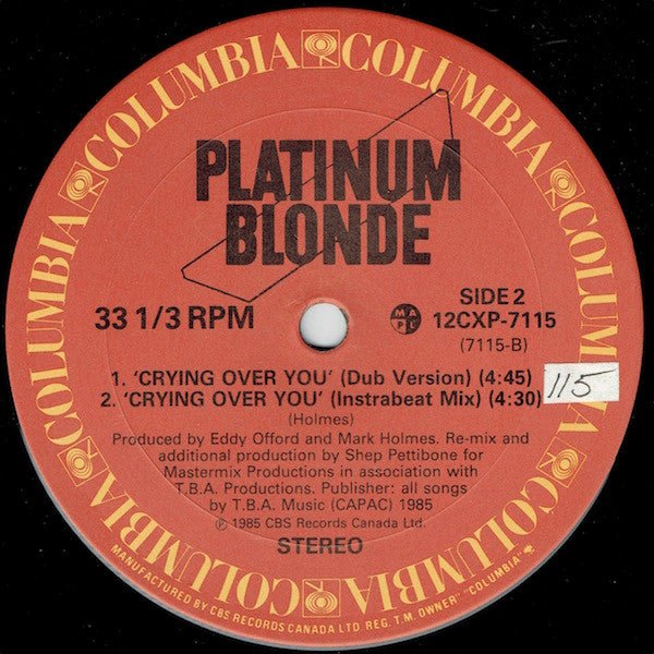 Crying Over You Platinum Blonde