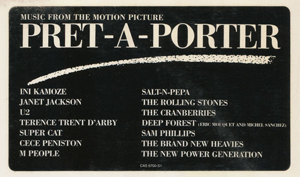 Rectangle Triangle Pret-A-Porter: Music From The Motion Picture album cover with colorful abstract design and album title text.