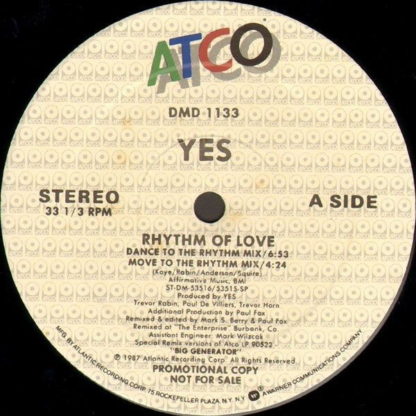 Rhythm Of Love Yes