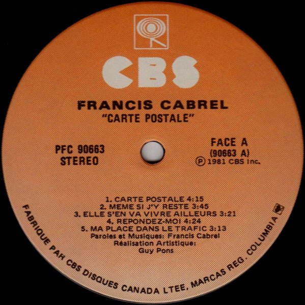Carte Postale Francis Cabrel