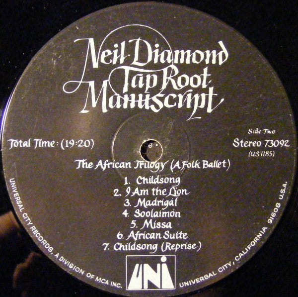 Tap Root Manuscript Neil Diamond