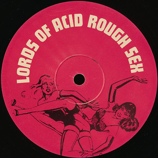 Close-up of a textured fabric with the label "Rough Sex" by Rectangle Triangle, showcasing the product's rough, tactile material.