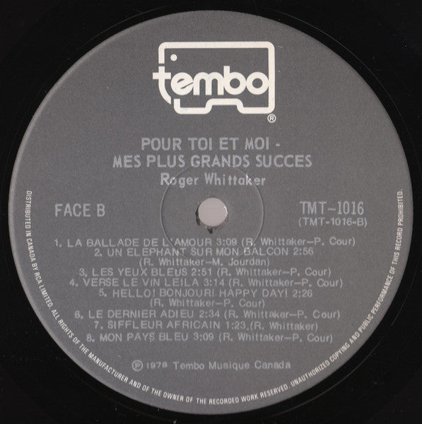 Mes Plus Grands Succès Roger Whittaker