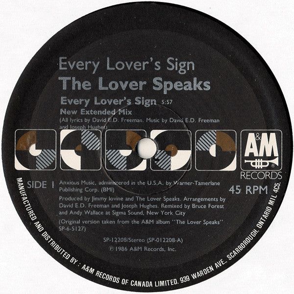 Every Lover's Sign The Lover Speaks