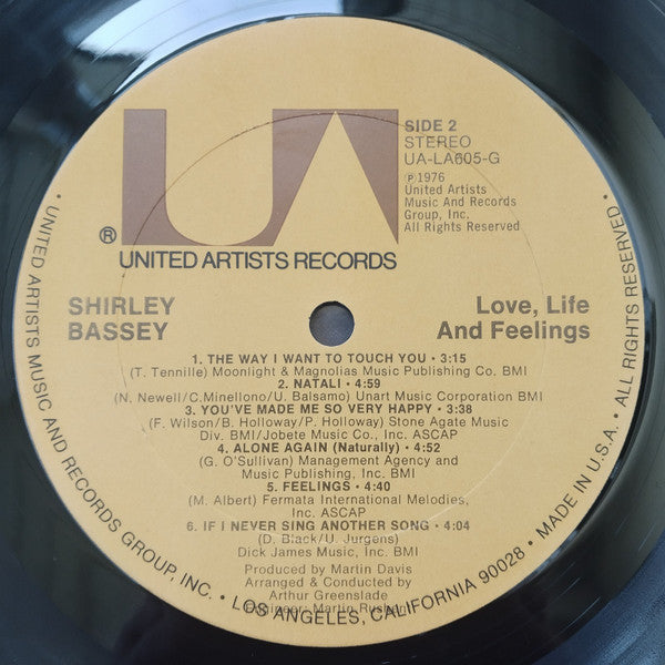 Love, Life And Feelings Shirley Bassey