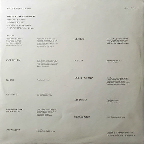 Silk Degrees Boz Scaggs