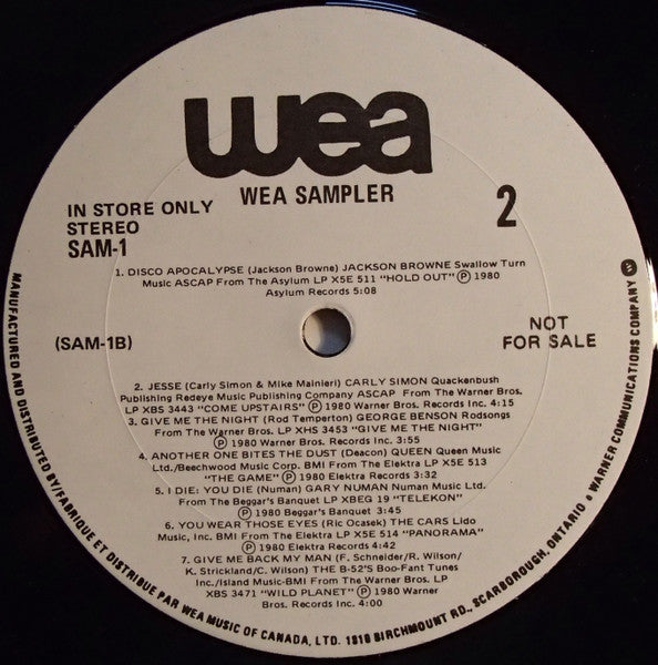 WEA Sampler Volume 1 Various