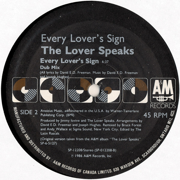 Every Lover's Sign The Lover Speaks