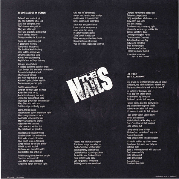Let It All Hang Out / 88 Lines About 44 Women The Nails