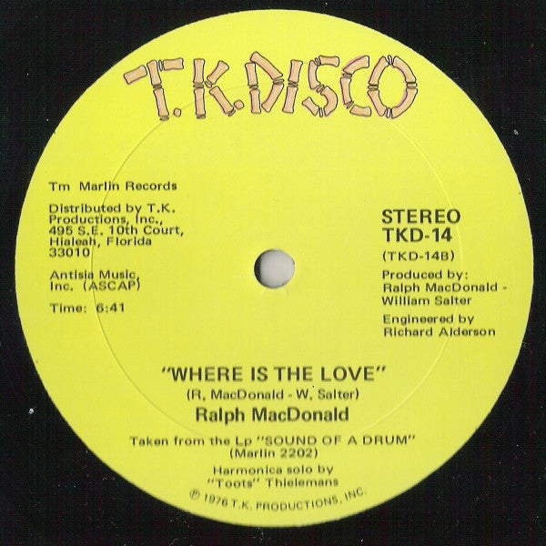 Calypso Breakdown / Where Is The Love Ralph MacDonald