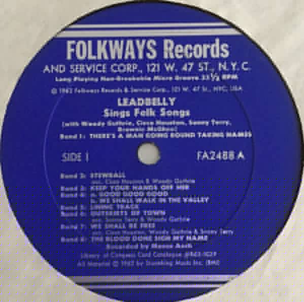 Leadbelly Sings Folk Songs Leadbelly