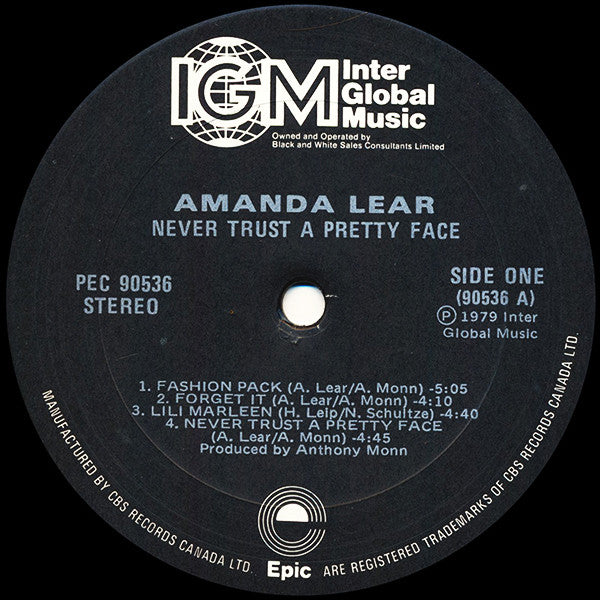 Never Trust A Pretty Face Amanda Lear
