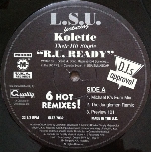 L.S.U.* Featuring Kolette - R. U. Ready