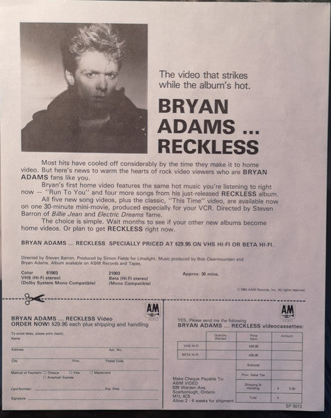 Reckless Bryan Adams