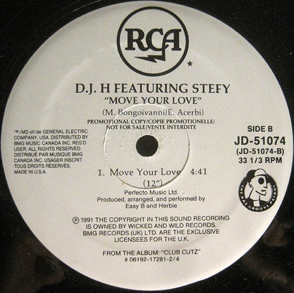 Rise Up '92 / Move Your Love The Parachute Club,DJ H. Feat. Stefy