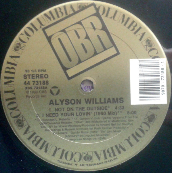 Not On The Outside Alyson Williams